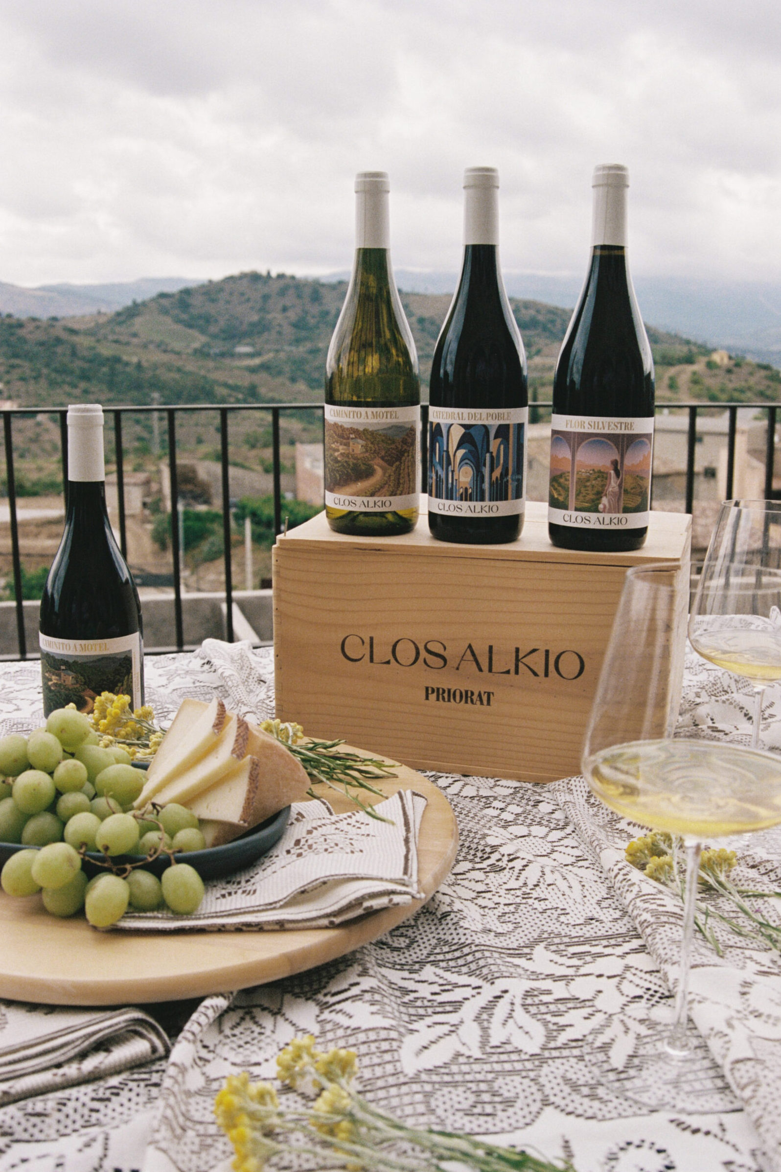 Clos Alkio wines on the terrace